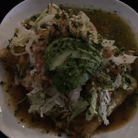 Vegan enchiladas with red and green sauce (Christmas style!) at Lazy Hippo at The Whiskey House in San Diego
