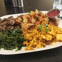 Vegan plate at Lazy Hippo at The Whiskey House in San Diego