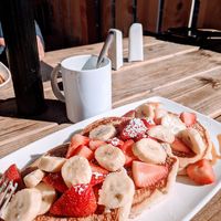 Vegan GF pancakes at Lazy Hippo at The Whiskey House in San Diego