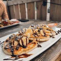 3 Vegan Chocolate Chip Pancakes   at Lazy Hippo at The Whiskey House in San Diego
