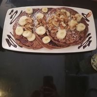 vegan chocolate chip pancakes at Lazy Hippo at The Whiskey House in San Diego