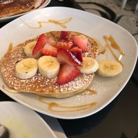 Vegan golden pancake  at Lazy Hippo at The Whiskey House in San Diego