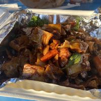 Drunken noodles with tofu  at Panda's Thai - Food Truck in Haleiwa