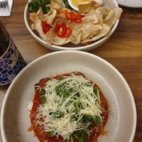 Salt n pepper 'squid' and aranchini balls at Yavanna in Paddington