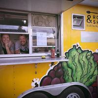 Friendly staff! Vegan cook and partner Serina on the left, Chef Travis to the right! at Round and Sharp in Westbank