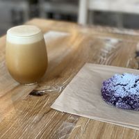 Cold brew w/ cashew milk & vanilla ube   at Fiddlehead Fern Cafe in St Louis