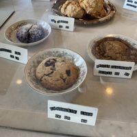 Pastry case, vegan labeled “ve"  at Fiddlehead Fern Cafe in St Louis