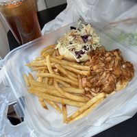 BBQ Jackfruit sandwich with Passion Fruit Tea  at CUFF in Glendale