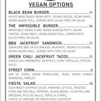 Vegan Menu at CUFF in Glendale