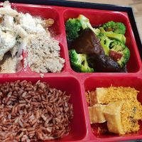 Cereal abalone mushrooms bento set at Green Age 善提素 in West Singapore