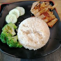 Vegetarian chicken rice at Green Age 善提素 in West Singapore