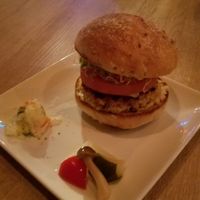 tofu hamburger at Bruntons in Yokohama
