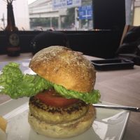 Burger. YUM!!! at Bruntons in Yokohama