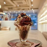 Chocolate cookie parfait at Shiro Cafe in Tokyo