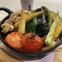 Vegan vegetable cheese curry at Shiro Cafe in Tokyo