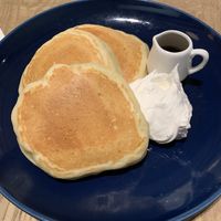 Pancakes with maple syrup and whipped cream at Shiro Cafe in Tokyo