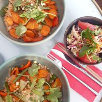 We had both vegan pad thai and one tuoi salade to share at Hanoi Ca Phe in Lyon