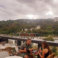 View of the Saone from the balcony at Hanoi Ca Phe in Lyon