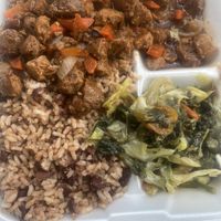 Brown stew soy chunks   at Tropitaste in Lauderhill