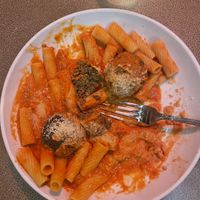 Pink Vodka Cream w/ Impossible Meatballs  at Pastabilities in Syracuse