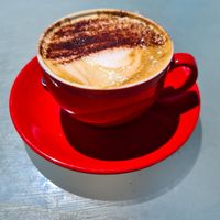 Vegan latte at Surf Beach Bar in Sennen