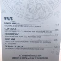 Vegan wrap  at Surf Beach Bar in Sennen