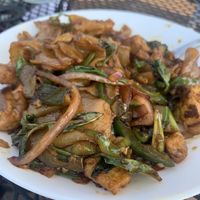 Drunkman Noodles with Tofu & Egg. Sweet and savory, with an excellent spicy kick on the back end.  at Sambal Thai & Malay in Irvington