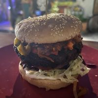 Vegan burger  at Mad Irie in Crete