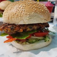 The vegan burger at Mad Irie in Crete