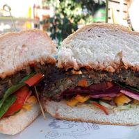 Vegan burger at Mad Irie in Crete