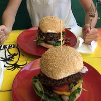 vegan burger  at Mad Irie in Crete