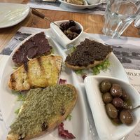 Olive & mushroom bruschetta  at Oleoteca Bartolomei l'Olio Orvieto con Cucina in Orvieto