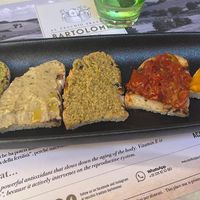 La Bruschetta,(alle olive, ai legumi e alle verdure) at Oleoteca Bartolomei l'Olio Orvieto con Cucina in Orvieto