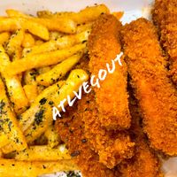 Tofu tenders with fries   at Ponko Chicken in Atlanta