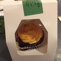 Clementine and ginger choc cupcake at Riverside Deli in Nelson