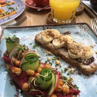 Sweet & savory breakfast  at Mingle Cafe in Larnaca