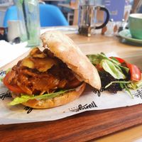 Vegan BBQ (Jackfruit Burger) at Mingle Cafe in Larnaca