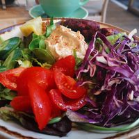 Vegan Burger as a salad at Mingle Cafe in Larnaca