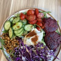 Veggie burger salad edition   at Mingle Cafe in Larnaca