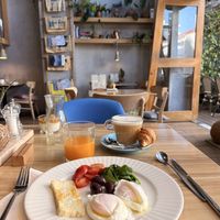 Breakfast buffet  at Mingle Cafe in Larnaca
