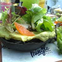Smashed avocado bun at Mingle Cafe in Larnaca