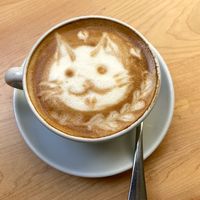 Almond Latte at Noshi Coffee in Porto