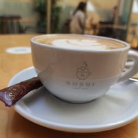 Latte with Avena milk at Noshi Coffee in Porto