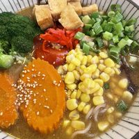 Vegan ramen with miso brothh  at Miyagi Ramen Bar in Rehoboth Beach
