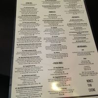 Menu at Nong's Thai Cuisine in Golden Valley