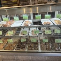 Many vegan options.  (Some have honey). All labeled    at Buns and Roses Organic Wholegrain Bakery in Edmonton