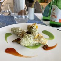 Pumpkin flower potato and lemon dish  at Da Gabrisa in Positano