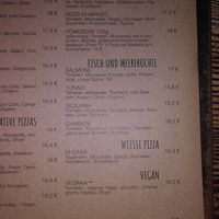 Menu at La Pizzeria in Maribor