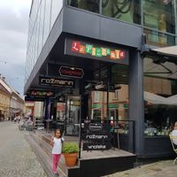outside at La Pizzeria in Maribor