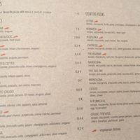 English menu 2 at La Pizzeria in Maribor